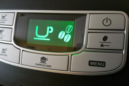 Display eines Kaffeevollautomaten