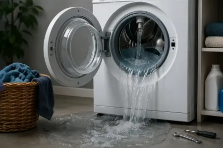 Waschmaschine zieht Wasser ki-generiert