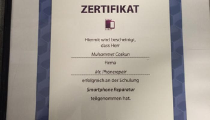 Mr Phonerepair Zertifikat